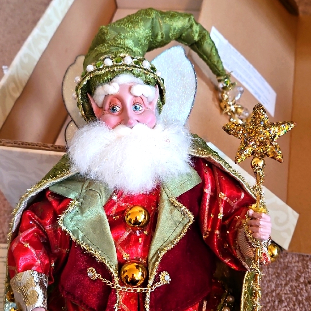 Festive Santa Figurine with Gold Star